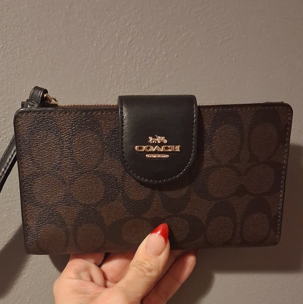 Coach Brown Phone Wallet